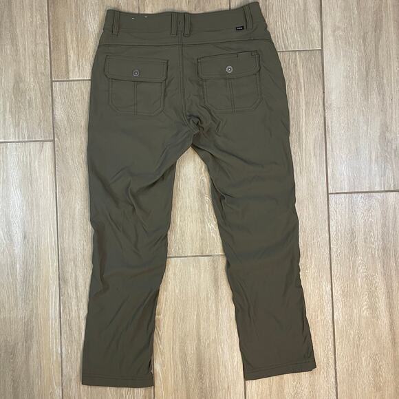 prAna Straight Fit Hiking Pants 8 Short Green Recycled Nylon Stretch Outdoor - Picture 2 of 13
